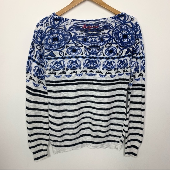 Desigual Nautical Stripe & Sequin Pullover Knit Sweater - Picture 7 of 9